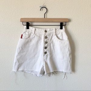 Vintage White Bongo Cutoff Shorts 23”